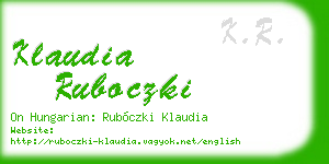 klaudia ruboczki business card