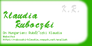 klaudia ruboczki business card